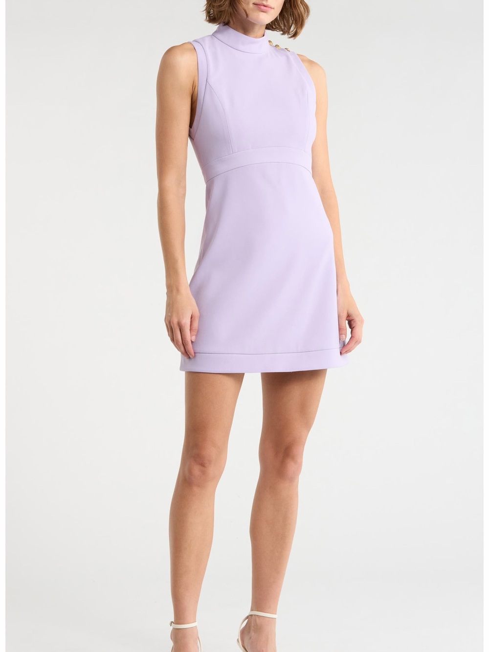 NWT Alice + Olivia Victoria Mock Neck Sleeveless Fit & Flare Dress